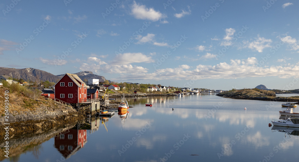 On a sunny afternoon in Salhus marina Northern Norway On a sunny afternoon in Salhus marina Northern Norway