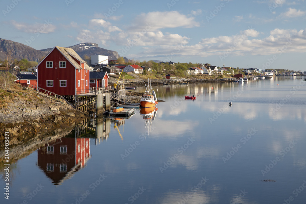 On a sunny afternoon in Salhus marina in Northern Norway On a sunny afternoon in Salhus marina in Northern Norway