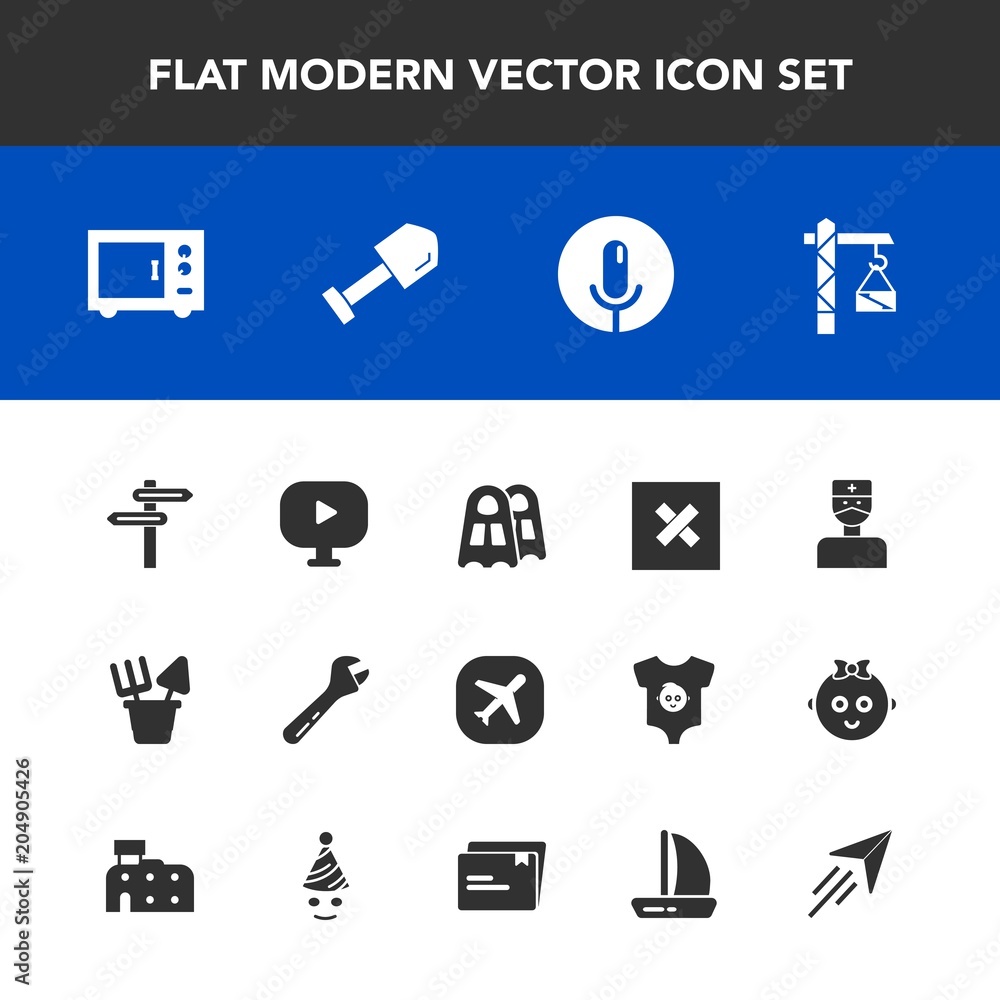 Modern, simple vector icon set with spanner, wind, hammer, white, doctor, hospital, ship, microwave, shovel, media, document, toy, sea, medical, flight, direction, microphone, construction, sand icons Modern, simple vector icon set with spanner, wind, hammer, white, doctor, hospital, ship, microwave, shovel, media, document, toy, sea, medical, flight, direction, microphone, construction, sand icons