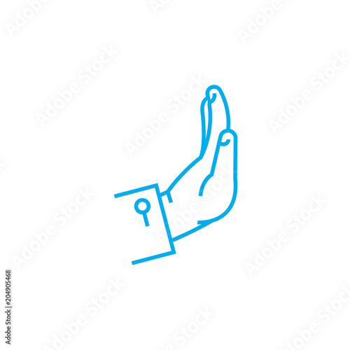 Suspension of activities vector thin line stroke icon. Suspension of activities outline illustration, linear sign, symbol isolated concept.