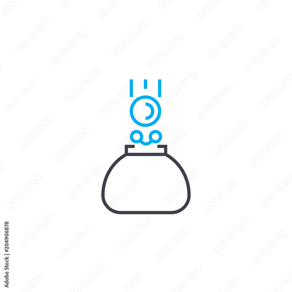 Petty cash vector thin line stroke icon. Petty cash outline