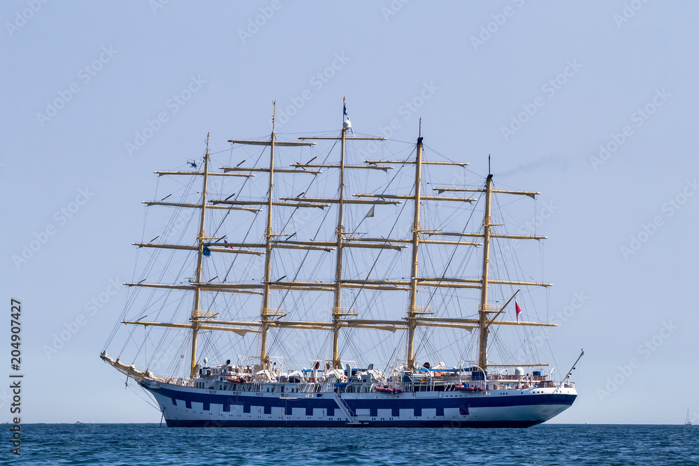 Fototapeta premium Fünfmastiges Segelschiff