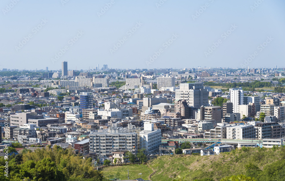 生田緑地の枡形山山頂からの風景（北の方向）