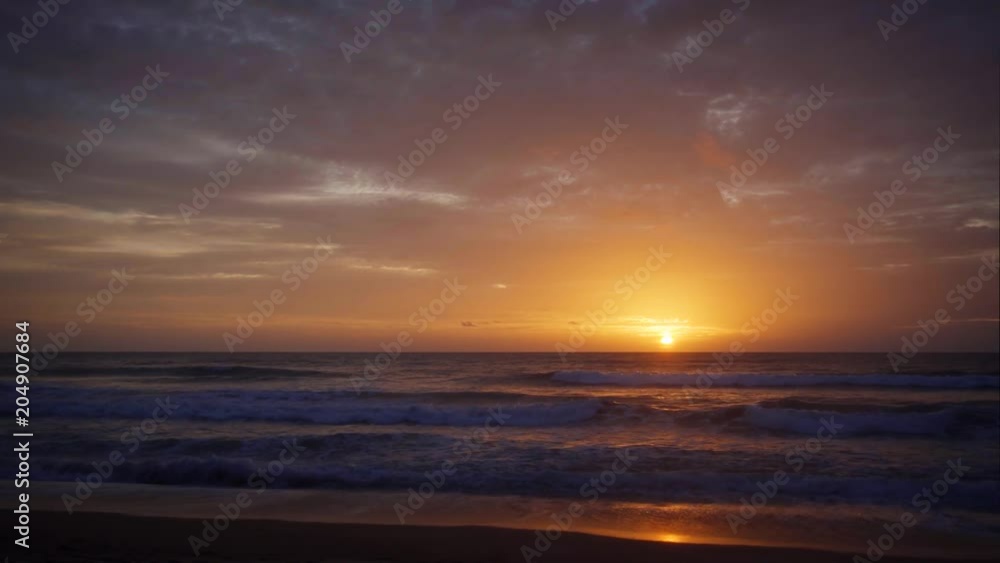 Scenic view - sunset over the tropical sea. Video with natural surf sound Scenic view - sunset over the tropical sea. Video with natural surf sound