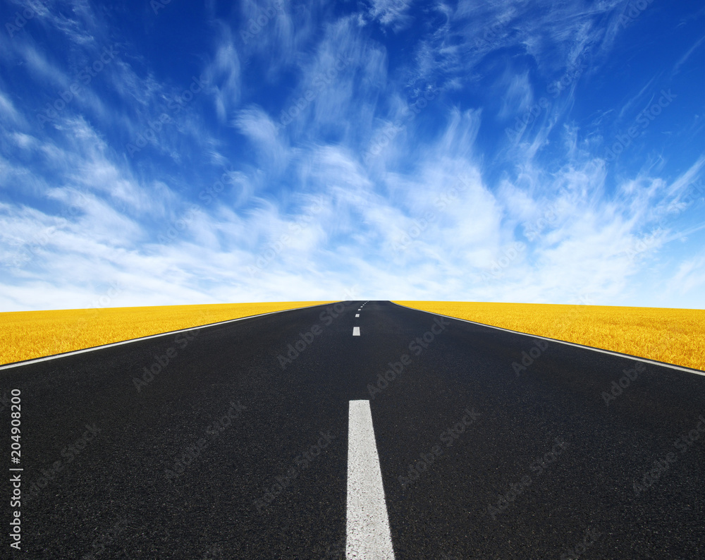 Naklejka premium Asphalt car road