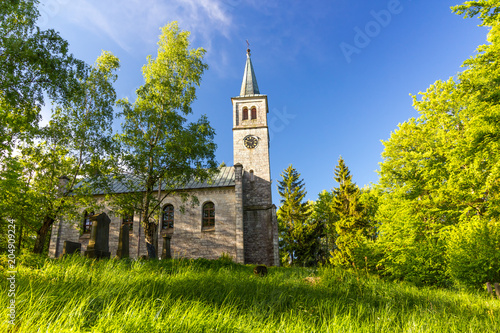 Beautiful old church in the park © pixel_dreams