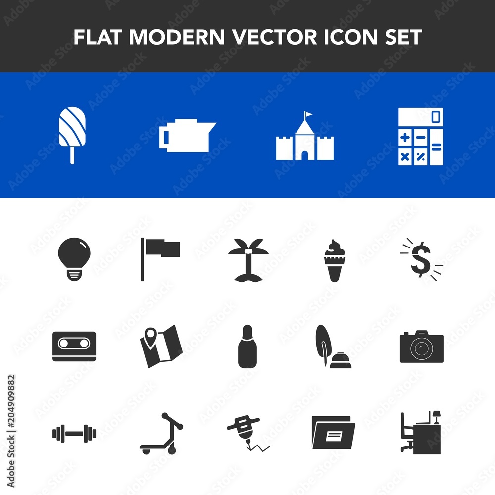 Modern, simple vector icon set with energy, caffeine, travel, drink, cassette, cone, usd, ball, music, bulb, map, nature, finance, dessert, cafe, leaf, fruit, currency, bowling, sport, retro icons Modern, simple vector icon set with energy, caffeine, travel, drink, cassette, cone, usd, ball, music, bulb, map, nature, finance, dessert, cafe, leaf, fruit, currency, bowling, sport, retro icons
