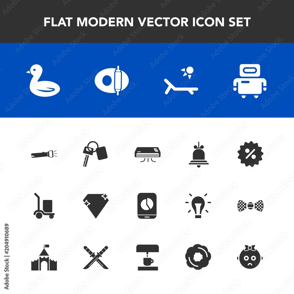 Modern, simple vector icon set with alarm, food, notification, warehouse, percent, key, pan, robot, package, flashlight, vacation, conditioning, chart, sign, conditioner, bird, sky, bell, summer icons Modern, simple vector icon set with alarm, food, notification, warehouse, percent, key, pan, robot, package, flashlight, vacation, conditioning, chart, sign, conditioner, bird, sky, bell, summer icons