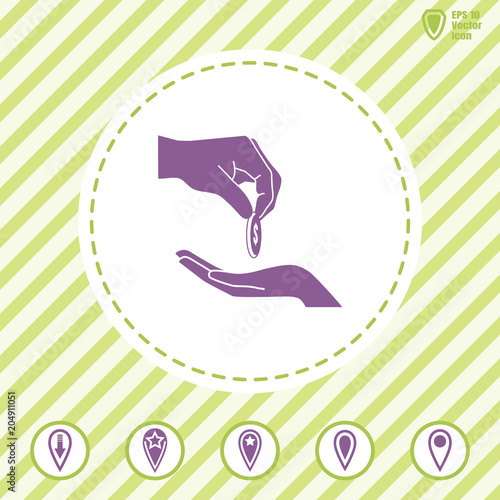 give alms or corruption vector icon. Flat design style.
