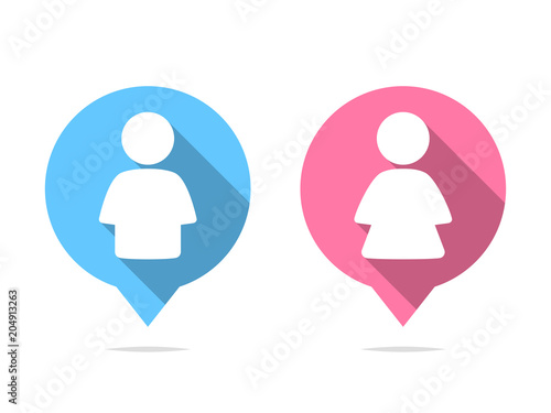 Male and female bubble icon