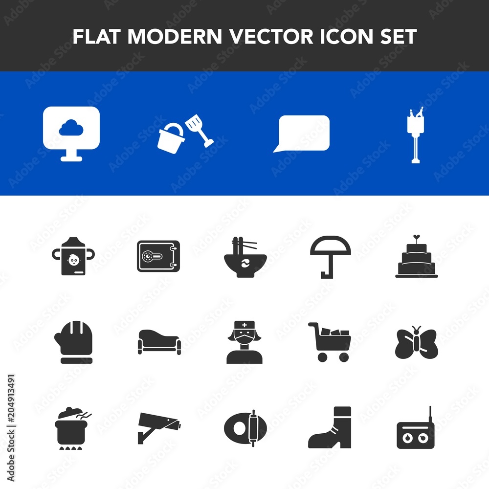Modern, simple vector icon set with speech, dessert, meal, bowl, warm, money, home, food, safe, winter, alcohol, bottle, scarf, medical, umbrella, care, room, interior, sofa, cake, shovel, cloud icons Modern, simple vector icon set with speech, dessert, meal, bowl, warm, money, home, food, safe, winter, alcohol, bottle, scarf, medical, umbrella, care, room, interior, sofa, cake, shovel, cloud icons