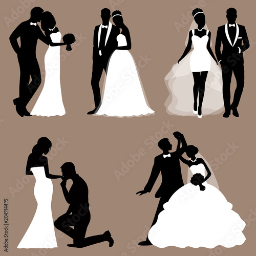 The bride and groom. Set. Collection. 