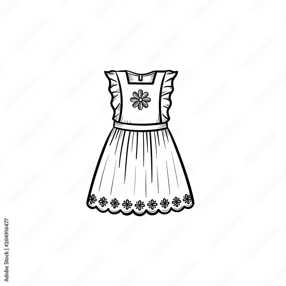 Premium Vector  Ruffle dress for girl outline for coloring on a white  background