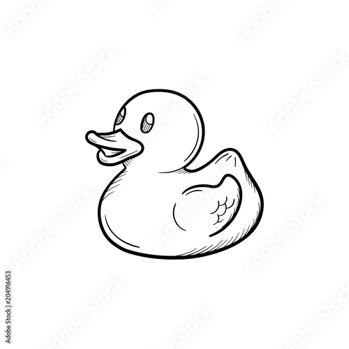 Bath duck hand drawn outline doodle icon