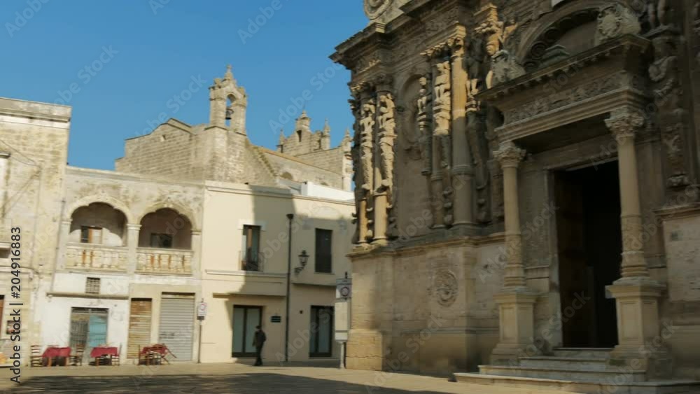 Small square in front of the San Domenico church in Nardò, in the south of Italy. Small square in front of the San Domenico church in Nardò, in the south of Italy.