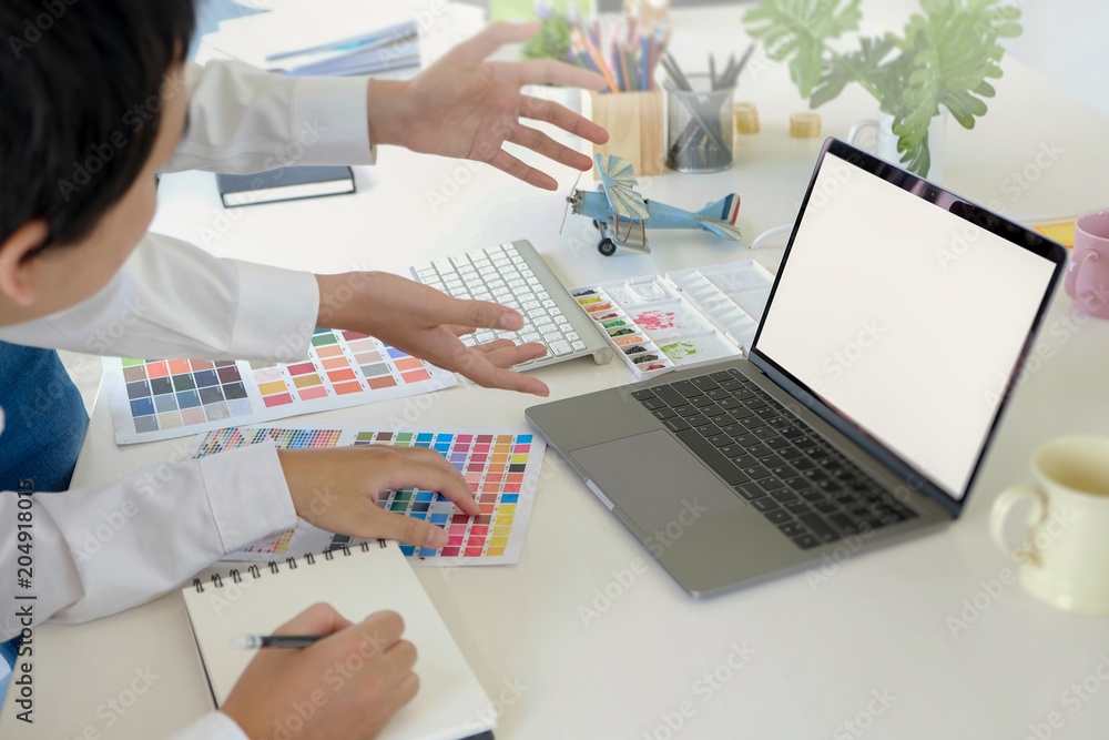 team of designers in the workplace. team of designers in the workplace.