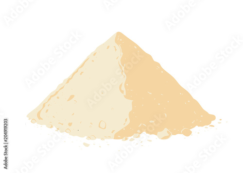 Protein powder on white background.