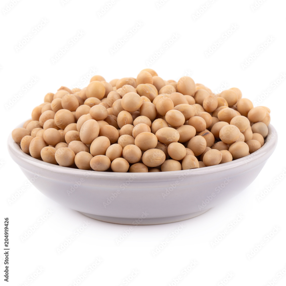 Soybean in a bowl isolated on a white background Soybean in a bowl isolated on a white background