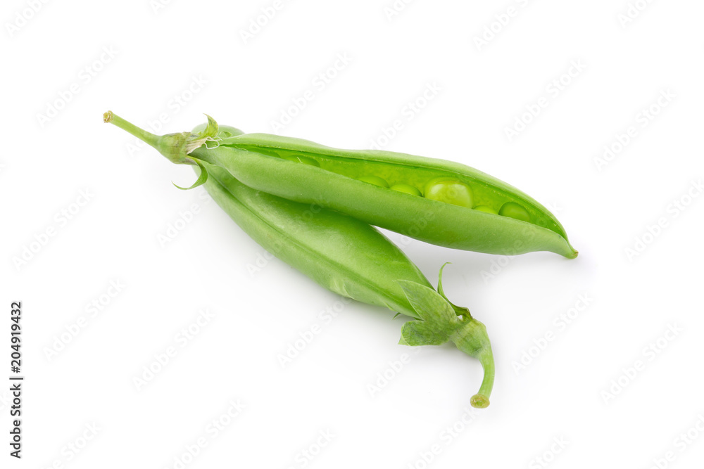 Green fresh Pea isolated on a white background Green fresh Pea isolated on a white background