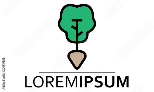 Gardener Plant Logo Gärtner Baum Spaten