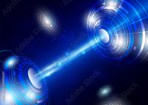 Communication technology abstract background vector illustration 3d