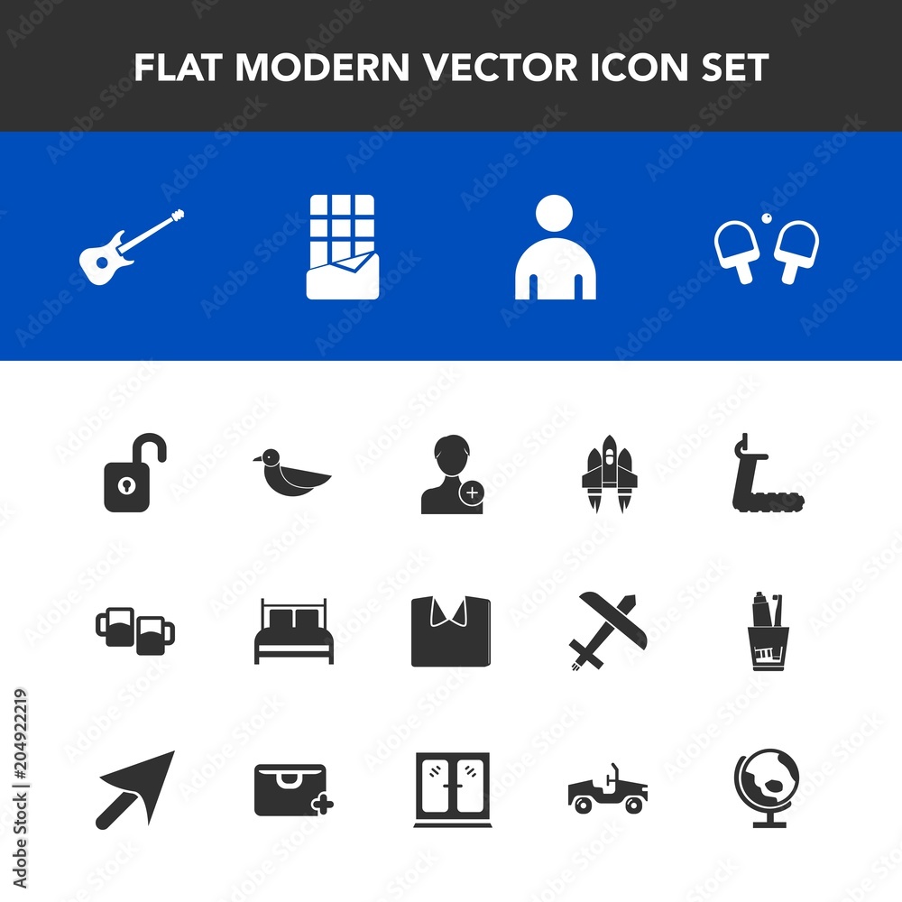 Modern, simple vector icon set with globe, rocket, music, security, game, space, person, animal, bedroom, bird, wildlife, technology, dessert, fashion, male, chocolate, sport, clothing, fitness icons Modern, simple vector icon set with globe, rocket, music, security, game, space, person, animal, bedroom, bird, wildlife, technology, dessert, fashion, male, chocolate, sport, clothing, fitness icons