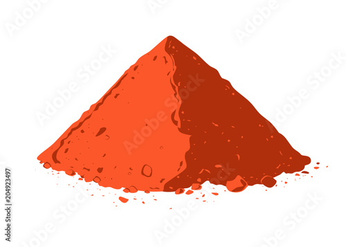 Powdered pepperoni. Pile of red paprika.