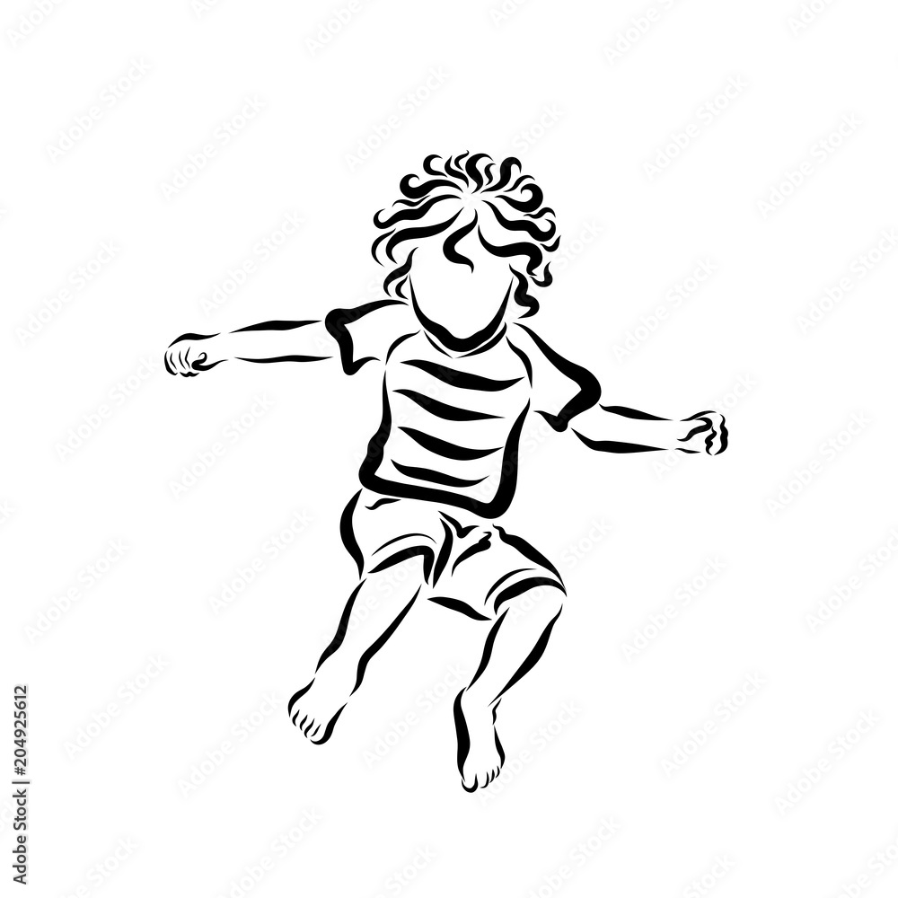 Active child, jump, sport and joy