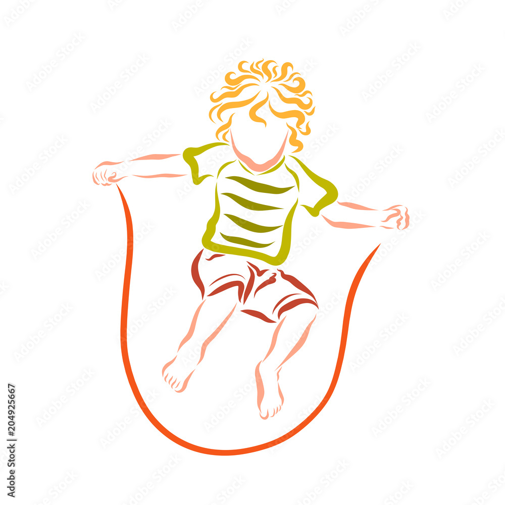 Cute baby jumping rope, children's sport Cute baby jumping rope, children's sport