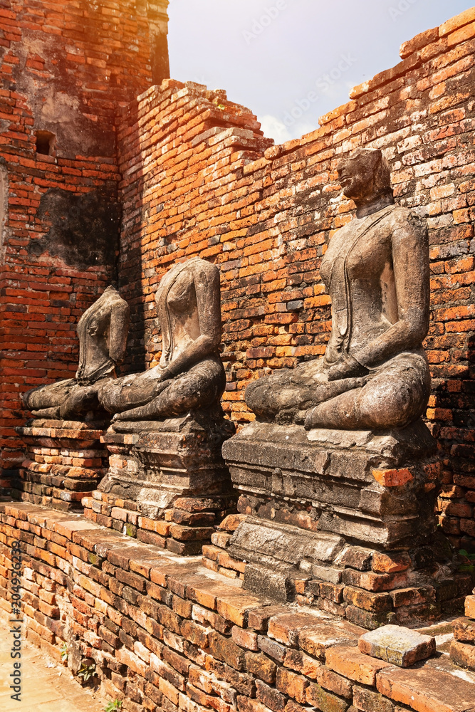 Ruins of Buddha statues.