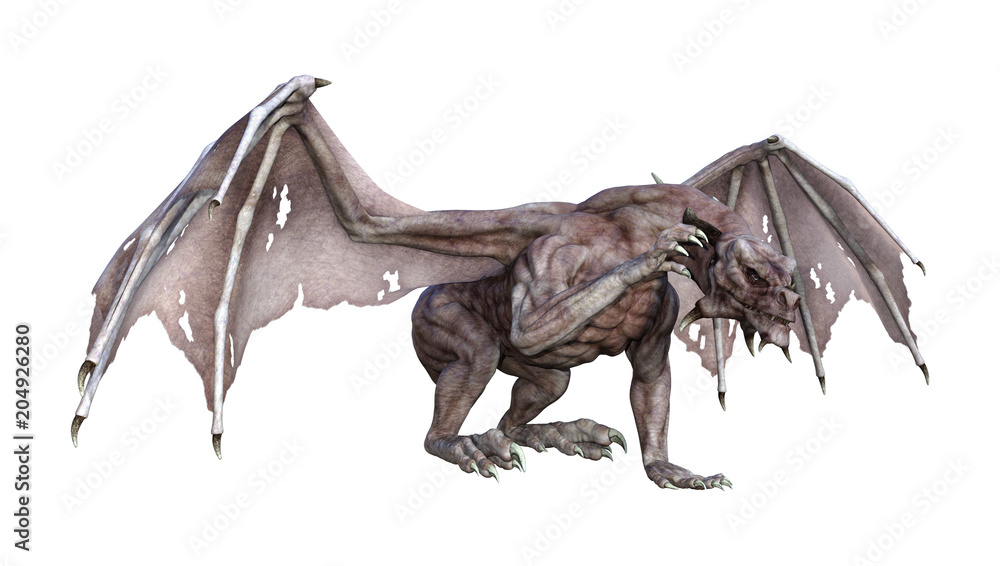 3D Rendering Fantasy Vampire Dragon on White 3D Rendering Fantasy Vampire Dragon on White