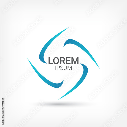 square propeller vector logo design template, curve icon, spiral sign, twist symbol, vector illustration