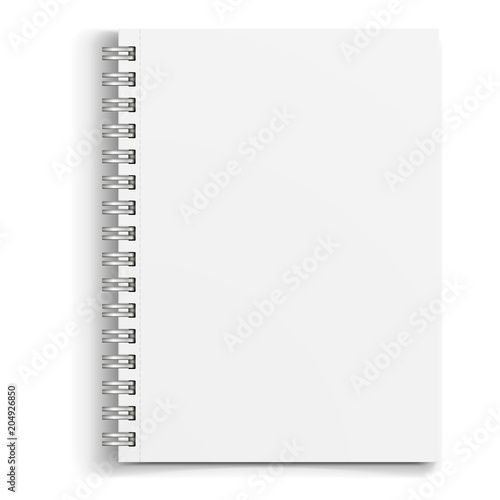 Mockup white notebook