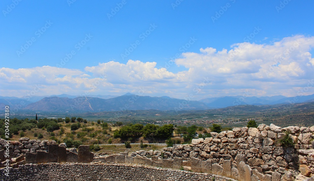 paysage grec vu de Mycene