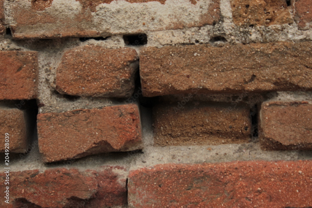 Old Brick Wall Fragment For Background Texture Photo. Old Brick Wall Fragment For Background Texture Photo.