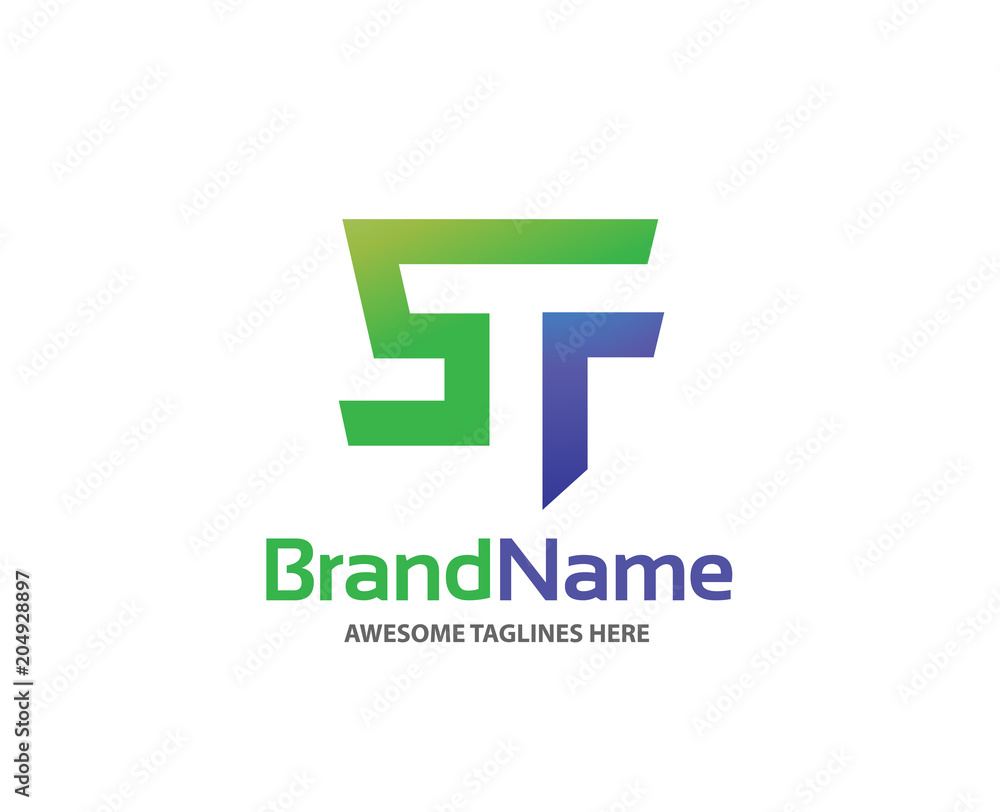 letter ST logo design vector illustration template, letter S and T logo vector letter ST logo design vector illustration template, letter S and T logo vector