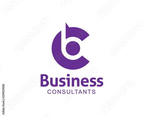 letter B circle logo design vector illustration template, letter BC circle logo vector