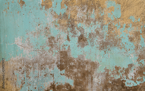 Old and rotten blue concrete wall. Background image.