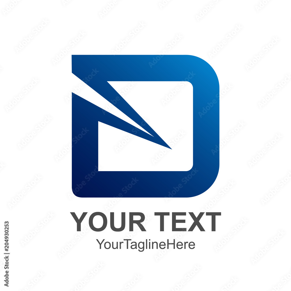 Initial letter D logo design template element colored blue for business and company identity Initial letter D logo design template element colored blue for business and company identity