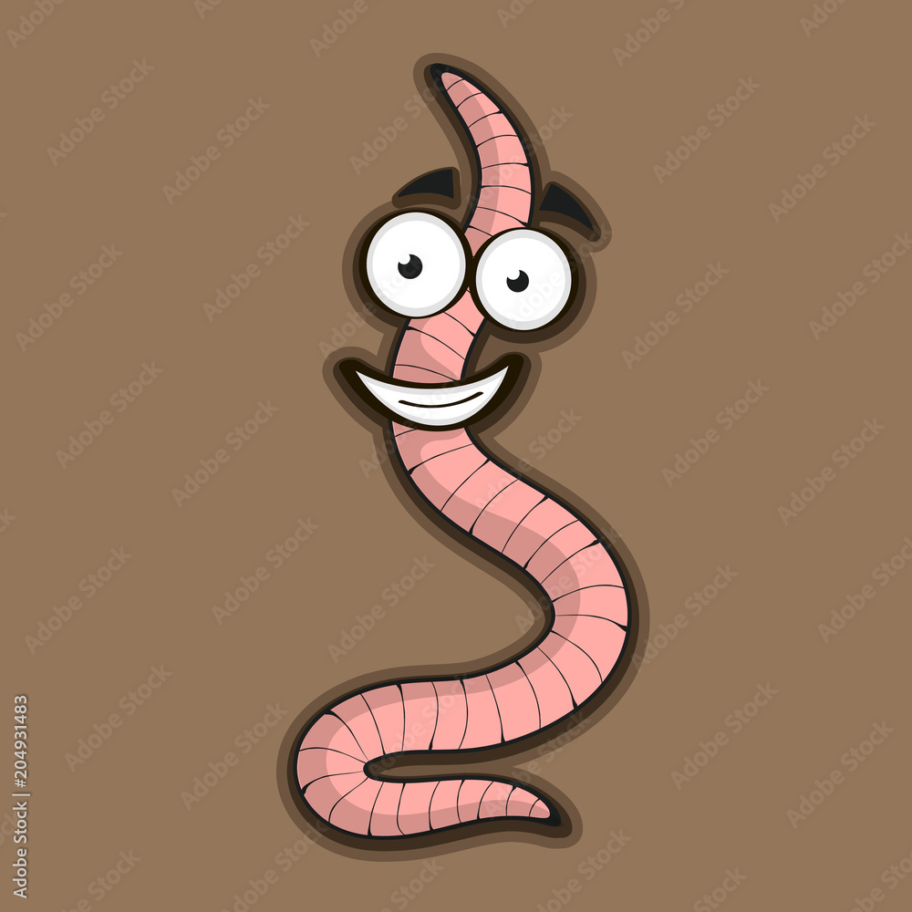 Fototapeta premium Cute cartoon worm.