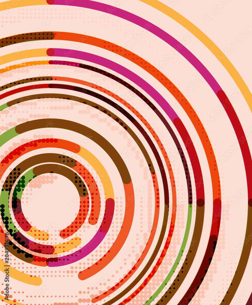Circular lines, circles, geometric abstract background