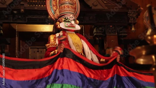 Kerala Kathakali dancer performing  photo