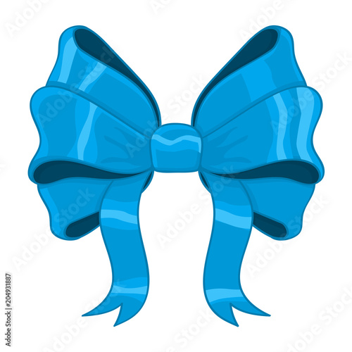 Blue silky ribbon bow