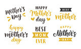 Happy Mothers day greeting cards, holiday posters set with modern calligraphy