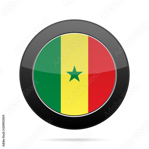 Flag of Senegal. Shiny black round button. Free Download Flag of Senegal. Shiny black round button. - GFXLoad