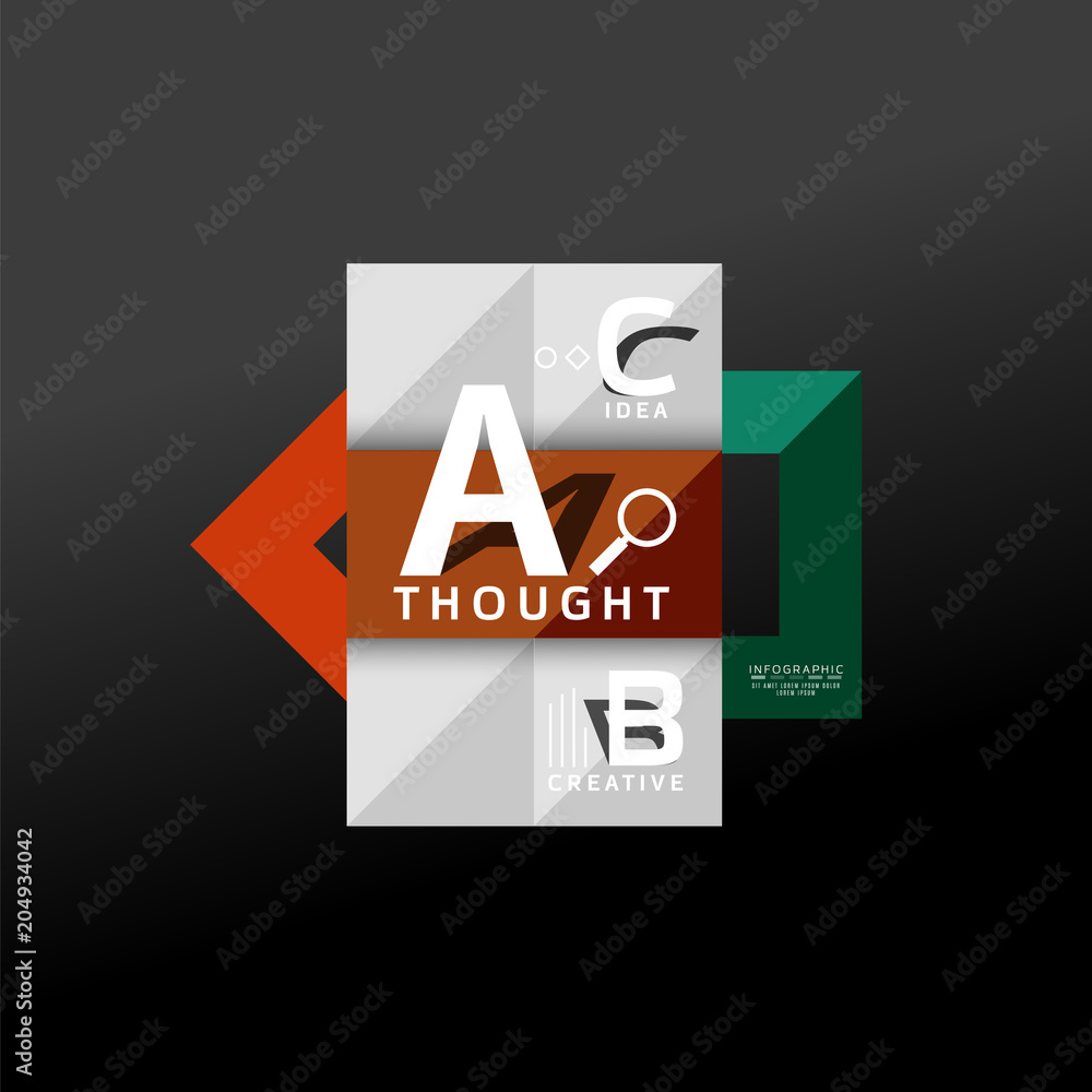 Geometric infographic banner, paper info diagram created with color shapes Geometric infographic banner, paper info diagram created with color shapes