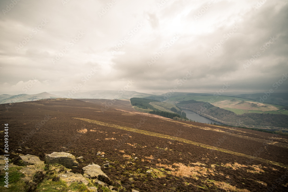 The grey sky in the Peak District
