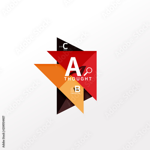 Free Download Geometric infographic banner, paper info diagram created with color shapes - GFXLoad