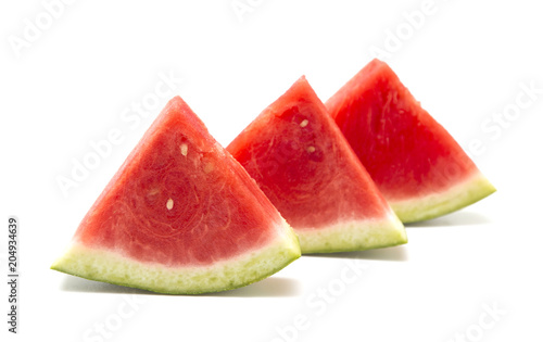 Fresh Seedless Summer Watermelon on a White Background