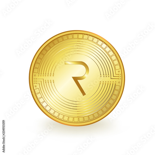 Request Network Cryptocurrency Golden Coin Isolated